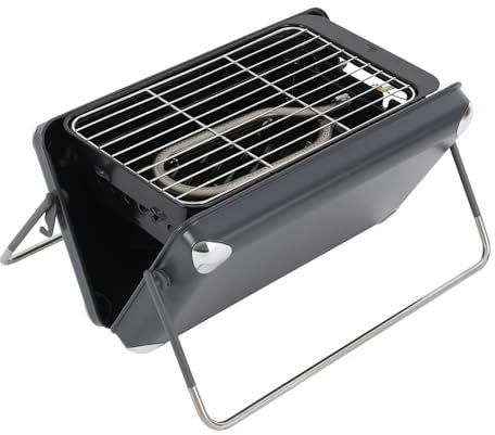 Loobiiny Réchaud de camping portable, réchaud à gaz avec plaque de cuisson et valve à gaz, barbecue de table pour charbon de bois, gaz