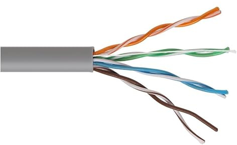 PRENDELUZ Cable de red Cat.5e UTP flexible AWG24, 100 m, ideal para conexiones Ethernet de alta velocidad y transmisión de datos en redes locales.