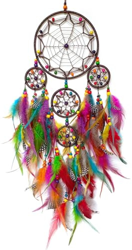 Donko Colorful Large Dream Catcher with Wooden Bead