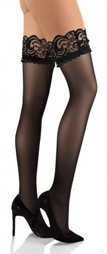 GADITIEK Halterlose Strümpfe für Damen, Sexy Strümpfe Halterlos, Overknees Strapsstrümpfe Damen mit Rutschfestem Silicone (DE/NL/SE/PL, Alphanumerisch, XL, Regular, Regular, Schwarz)