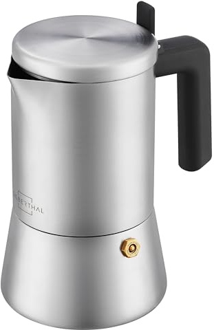 SILBERTHAL Espressokocher Edelstahl 300 ml - 6 Tassen - Induktionsgeeignet – Kaffeekocher für jeden Herd - Inkl. Reduktionsfilter - Espressokanne für Camping