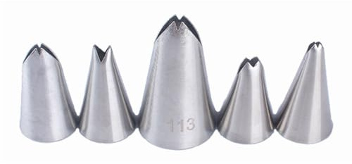 5 beccucci per tubazioni, design esclusivo a forma di foglia che conferisce ai dessert un tocco artistico naturale, senza cuciture, in acciaio inox, set di beccucci per decorare cupcake, biscotti e