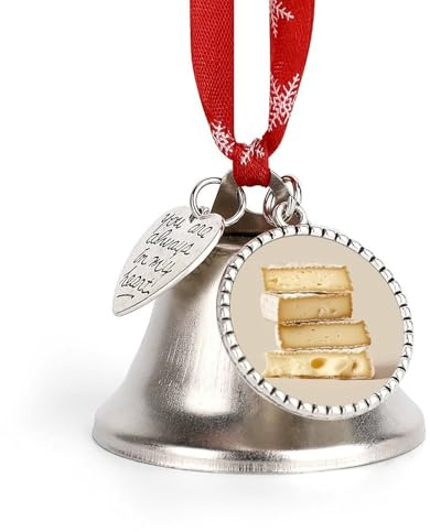 Christmas Bell Ornaments White Cheese Pattern Xmas Jingle Bells, Vintage Silver Xmas Tree Hanging Pendant Decor with Rustic Charm, Holiday Wedding Party Favors for Home Decoration