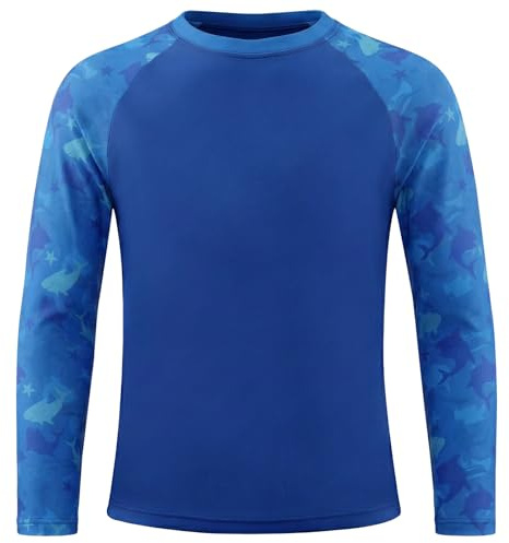Valcatch Kids UPF50+ Rash Vest Long Sleeve T Shirt, Ages 4-16 Years | UV sun protection guard, boys girls stretch quick-dry swim top for beach, pool, summer, spring, autumn, winter water sports
