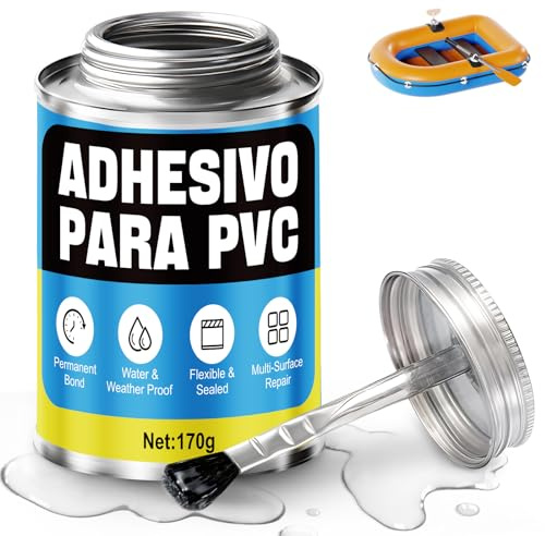 XINGHUO PVC-lim, starkt lim, extra starkt plastlim, metalllim, vattentätt, transparent, lämpligt för kajaker, uppblåsbara och simbassänger, med pensel, 170 g