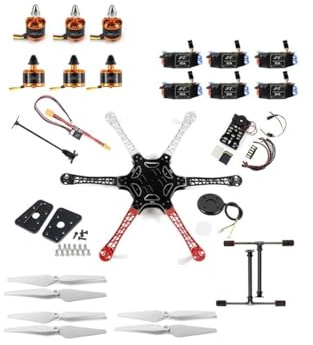 F550 Kit drone esacottero a 6 assi rinforzato con passo 550mm fai da te 2212 920KV Motore T8FB Allineamento(Basic Version)