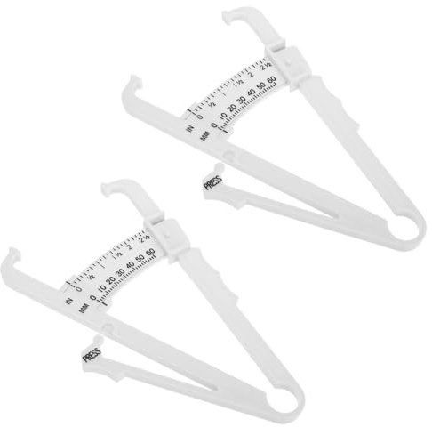VOSAREA Pince Pli Cutané Abs Blanche 2pcs pour Mesurer la Graisse Corporelle Portable, Légère et Précise, pour Hommes et Femmes