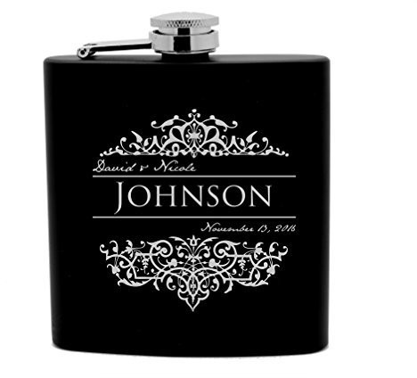 Flasque personnalisée en acier inoxydable Noir 177 ml
