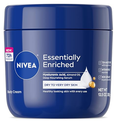 NIVEA Essentially Enriched Body Cream with Hyaluronic Acid, 13.5 Oz