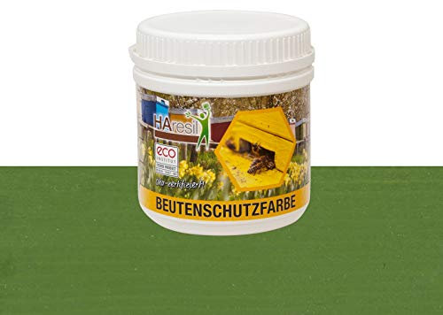 HAresil Beutenschutz 0,5kg Beutenschutzfarbe Bienen Beuten Lasur Farbe grün Inhalt
