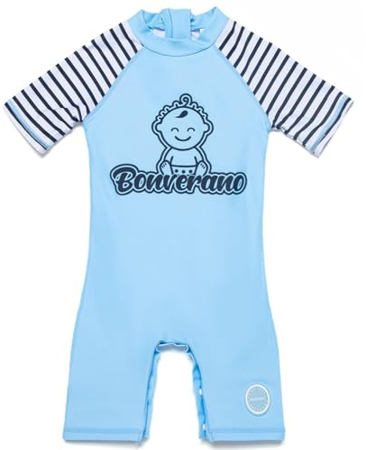 BONVERANO Traje baño bebé protección Solar UPF 50+ Cierre Cremallera (Azul 2, 6-9 Meses)