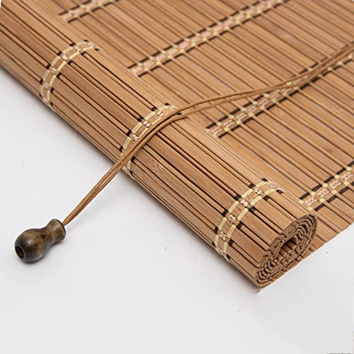 JIAJUTUI001 Cortina di bambù retrò,Tenda a Rullo in bambù Oscurante 70% Tapparella in Bamboo Filtro Luminoso Cortina di bambù Tapparelle Esterno Protezione UV per Interni (W50xH60cm/20x24in)