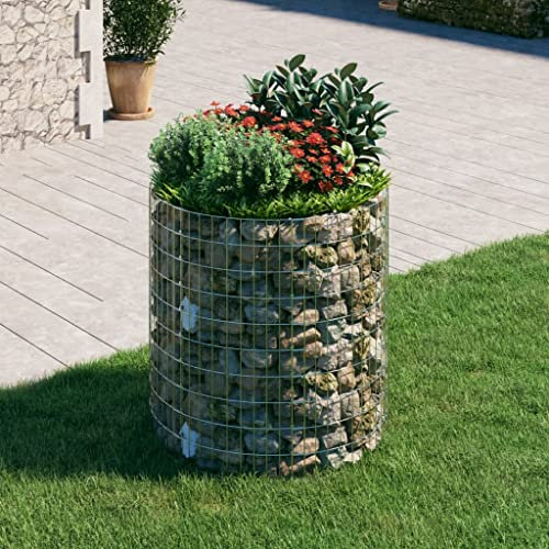 INLIFE 152018 Colonne gabion ronde en acier galvanisé Ø 100 x 100 cm, 9,25 kg