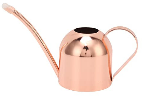 Edelstahl-Wasserkanne, niedliche Gießkanne, roségoldfarbene Metall-Gießkanne, Wasserkanne mit langem Auslauf for Pflanzen im Innen- und Außenbereich, Garten/708