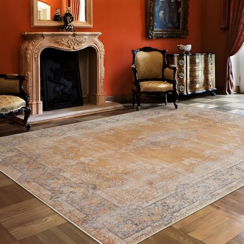 TALETA Teppich Kurzflor rutschfest, bunter Wohn- und Schlafzimmer-Teppich, Vintage orientalisch, Rugs für Living Room, groß 160 x 230 cm