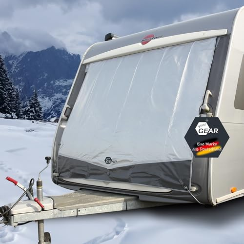 your GEAR Wohnwagen Bugschutzplane Thermo 240x200 cm - Große Wohnwagen Schutzhülle Bug & Heck - Extra Lange Winterabdeckung isolierend - Kederplane Wasserdicht & UV-Schutz 80+