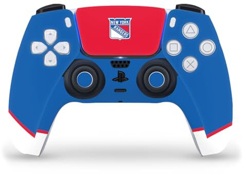 Head Case Designs Offizielle NHL Einfach New York Rangers Vinyl Frontplatte Haut Gaming Aufkleber Abziehbild Abdeckung kompatibel mit Sony PlayStation 5 PS5 DualSense Controller