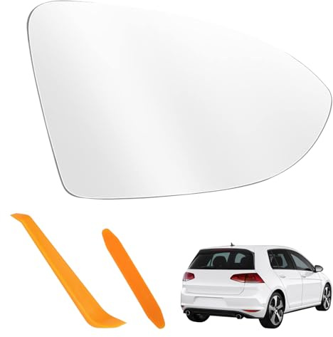 Spiegelglas Ersatz für Golf 7 OEM:V-W (5G0857521/2) Beifahrerseite Rechts | Ersatzspiegelglas Beheizbar Konvex Außenspiegel Asphärisch Außenspiegel Verstellbar Rückspiegelglas ABS-Seitenspiegelglas