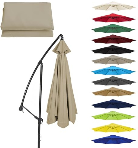 Copertura Di Ricambio Per Ombrellone Da Giardino 300/270/200cm 6 Stecche/8 Stecche Telo Di Ricambio Per Ombrellone Impermeabile/Protettivo UV/Air Vent/Lavabile Tettoia Di Ricambio Per Ombrellone(Color