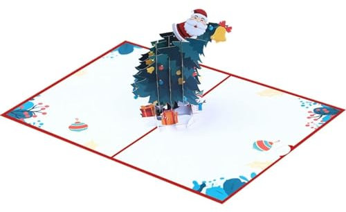 Pop-Up-Karte mit Weihnachtsbaum, mit Umschlag, 3D-Weihnachtsgruß, abnehmbar, blanko, Geschenk für Freunde und Familie