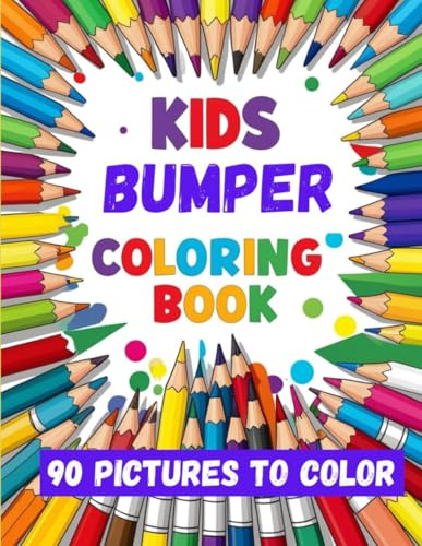 Bumper Colouring Book: Large Print Colouring Book, Easy, Stress Reducing Pictures for Children to Colour. Includes Animals, Transport, Buildings ... (Kids Draw Color and Puzzle Book Series)
