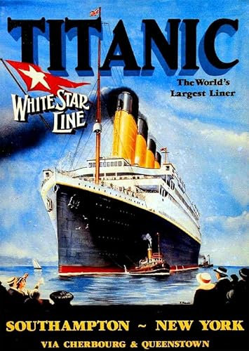 Jigsaw Puzzles 1000 Pieces 1912 Titanic White Star Largest Liner Art Travel Advertisement Print Wall Art Wooden Puzzle Toys Games for Adults Children Kids Teenagers Gift