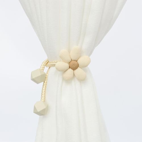 QIANCSJ 2 Stück Magnetische Vorhang Raffhalter,Gardinenhalter, Blumen Vorhanghalter Raffhalter für Home Büro Gardinen Deko