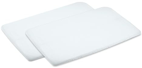 Bebeconfort Bettlaken für Beistellbetten und Kinderwagenaufsätze Amara, Calidoo und Zina (2er-Pack), weiß