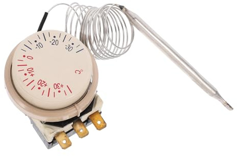 DECORNIJIA Kühlschrankthermostat mit Fühler Einstellbarer Temperaturregler von 30 °c bis 30 °c Präzise Steuerung für Kühlschrank und Kühlmöbel