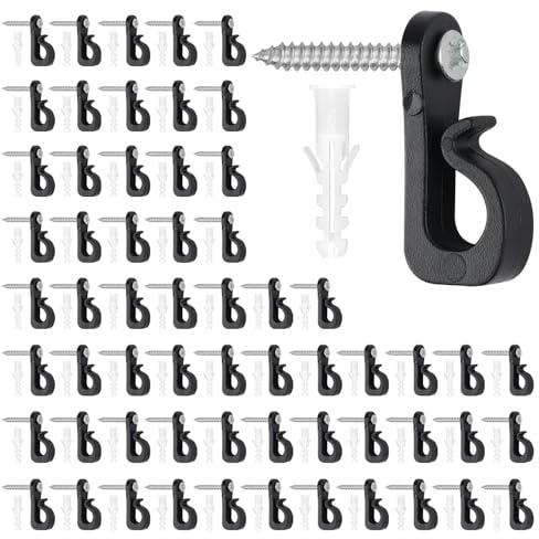 Moosono 15 Pcs Screw in Hooks, Outdoor Light Hooks | for Garden, Fence, Gutter, Fairy & Christmas lights