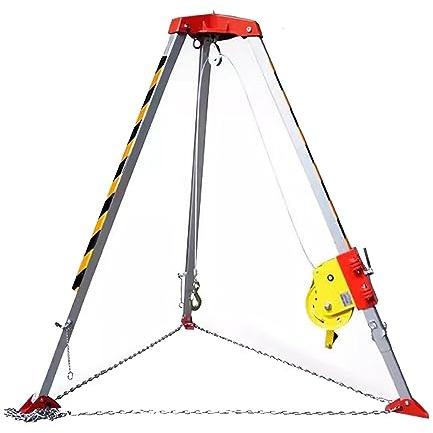 WXPGFEQ Kit de trípode de Aluminio Resistente para Espacios confinados, Sistema de Rescate retráctil anticaídas para Trabajar en Alturas, acantilados y Espacios Estrechos, con cabrestante