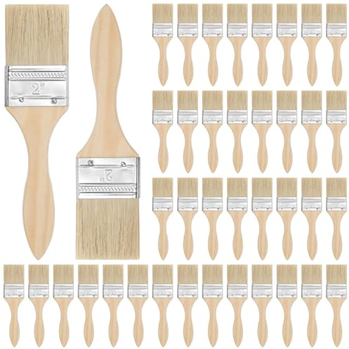 JAPCHET 40 Pack 2 Inch Paint Chip Brushes, Wood Stain Brush for Staining Varnishing