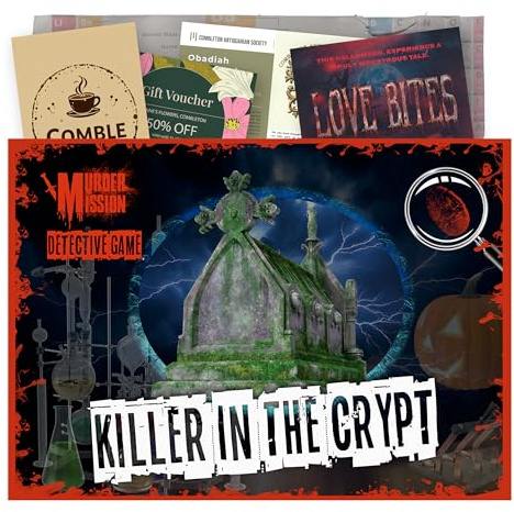 Murder Mission - Murder Mystery Game - Detective Killer Case Files - Date Night, Party Groups - Unsolved Cryptic Games - Killer In The Crypt