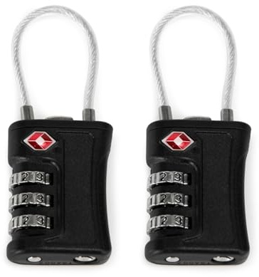 Ech.Apr 2 Pack TSA Approved Luggage Locks, Black, JY-814