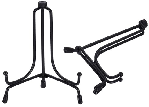 sourcing map 2 supporti per piatti da 10,2 cm per display, cavalletto in metallo da tavolo, supporti decorativi per carte, immagini, libri, oggetti da collezione, nero