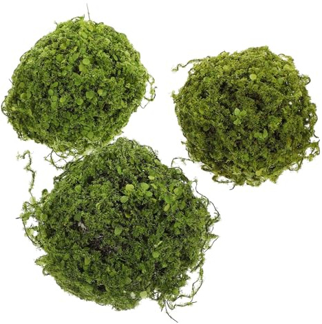 Amosfun 3 Pezzi Piante Artificiali Sospese in Plastica, Sfere di Arte Topiaria Finte Verdi, Decorazioni da Giardino Naturali per Parete e Soffitto, Senza Annaffiatura, Design Realistico