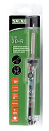 SALKI Soldador Eléctrico SEK 30W-R - Equipo de Soldadura Regulable con Temperatura Ajustable entre 330º - 450º y con Punta de Lápiz Cónica, Uso Profesional y Doméstico, metal