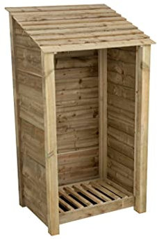 Arbor Garden Solutions wooden log store 6ft, firewood storage (W-99cm, H-180cm, D-88cm), natural finish (Without kindling shelf)