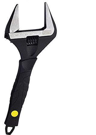 SagaSave Llave ajustable de 20 cm con boca ancha y mordaza ancha con agarre suave (215 mm)