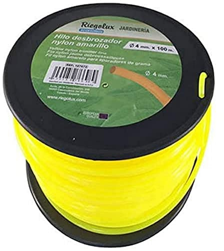 Riegolux 107674 Hilo Desbrozadora Nylon Redonda, Amarillo, 3.3 mm x 100 m