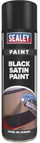 Sealey Black Satin Paint, 500ml, Single - SCS028S