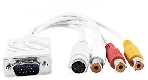 N/A - Cable VGA SVGA Macho a 3 RCA 4 Pines S-vídeo Hembra HDTV convertidor Cable