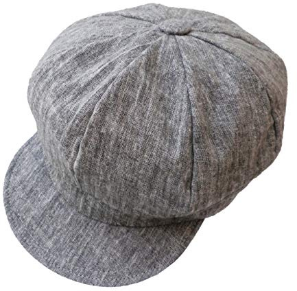 Damen Sommermütze leichte Leinenmütze Schirmmütze Farbauswahl Cap Ballonmütze (58, Hellgrau)