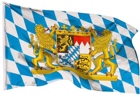 Aricona Bayern Flagge 90x150cm - wetterbeständige Fahne mit Messingösen, 100% Polyester, robuste Doppelnaht & in lebendigen Farben - ideal für Flaggen-Liebhaber