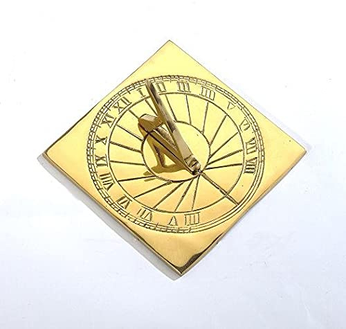 Polished Brass 'Rising Sun' Sundial - 120mm