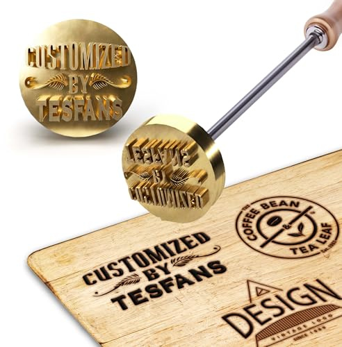 TESFANS Brandeisen für Holz, Brennstempel für Holz, Stempel Personalisiert mit Logo, Personalisierter Brennstempel, Individueller Holzstempel