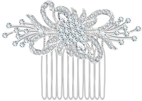 Hochzeits-Haarkamm, Blume, Floral Haarschmuck mit Kristallen, Barock-Brautschmuck, Seitenkämme, Kopfschmuck für Braut und Brautjungfern