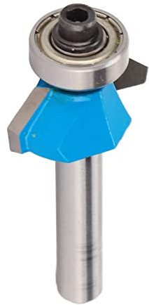 Kadimendium Fräser 45 Grad 1/4 Zoll Fasenfräser Rundschaft Fasenwerkzeug mit Oberem Lager für die Holzbearbeitung(1/4 * 1/4)