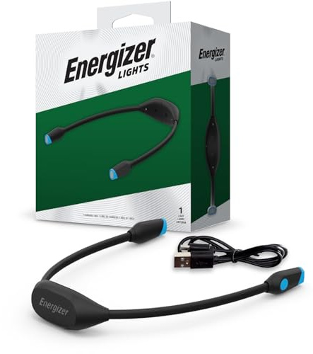Energizer Rechargeable Neck Light, Portable LED Light for Reading and Hands-Free Uses, Neck Light with Adjustable Brightness, 100 Lumens, 5-Hour Runtime, Pack of 1