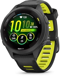 Garmin Forerunner 265S, 42mm GPS running smartwatch, Black | AMOLED touchscreen, advanced training insights & HRV status, safety & tracking, with music, up to 15 days battery life